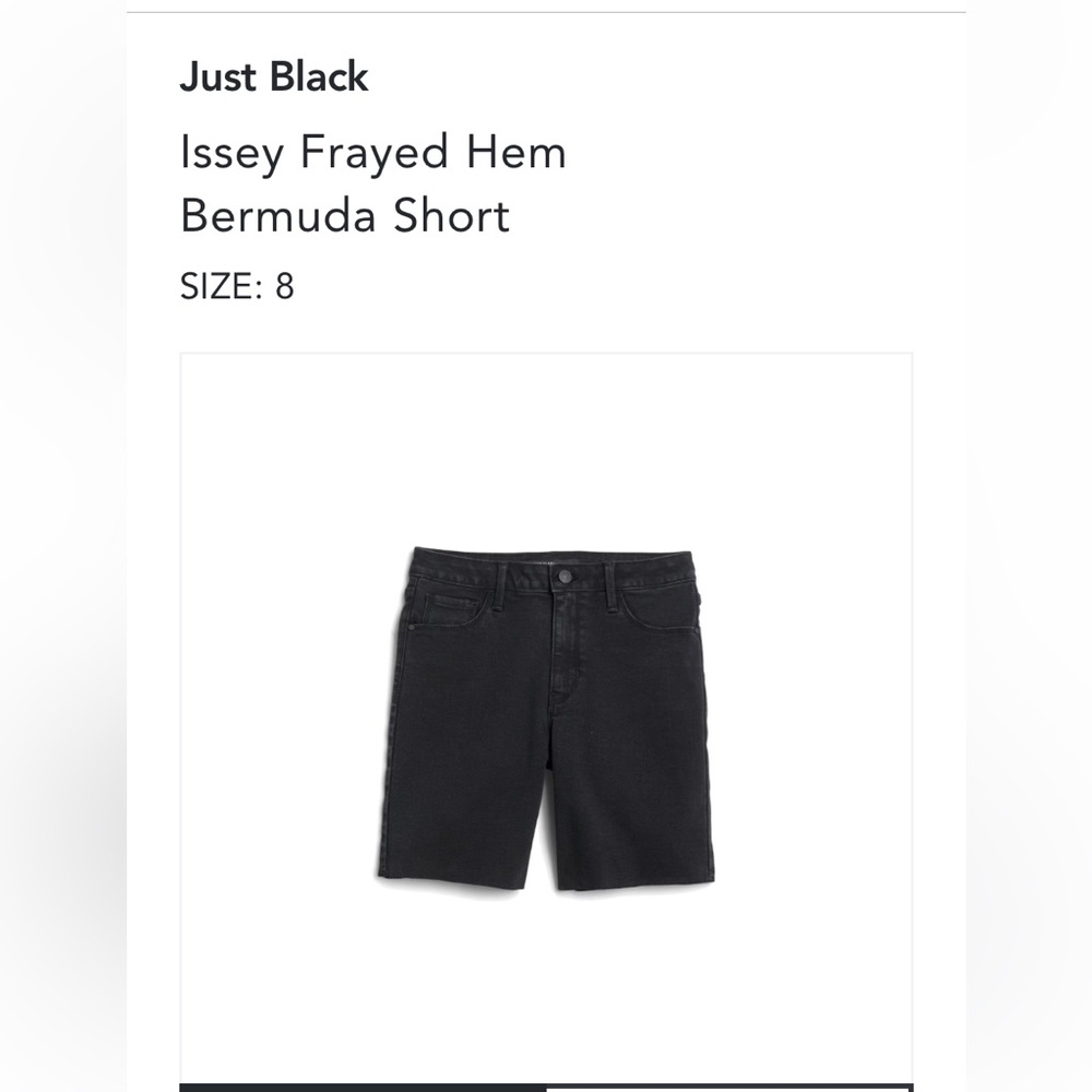 Never worn Just Black Issey Frayed hem Bermuda shorts size 8/29